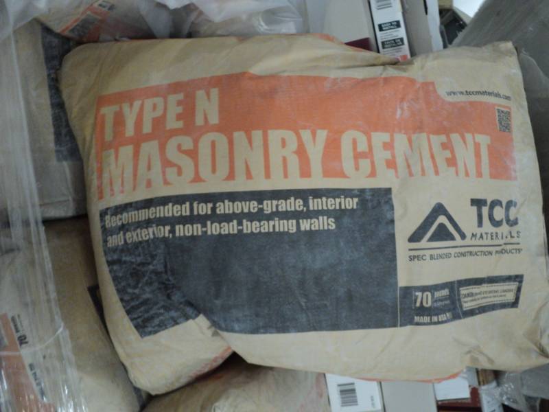 lot 133 image: 2 Bags Type N Masonry Cement each ...