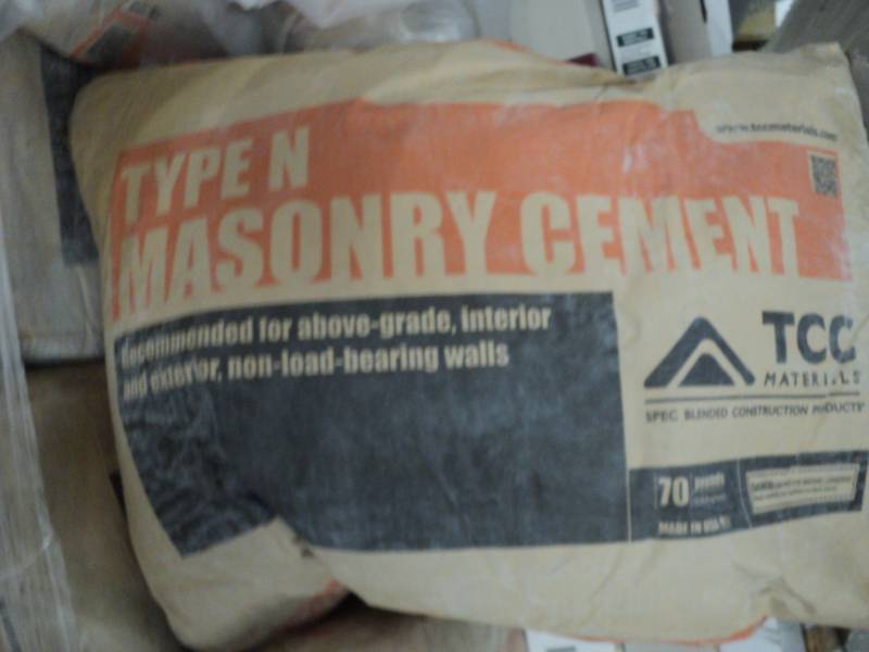 lot 138 image: 2 Bags Type N Masonry Cement each ...