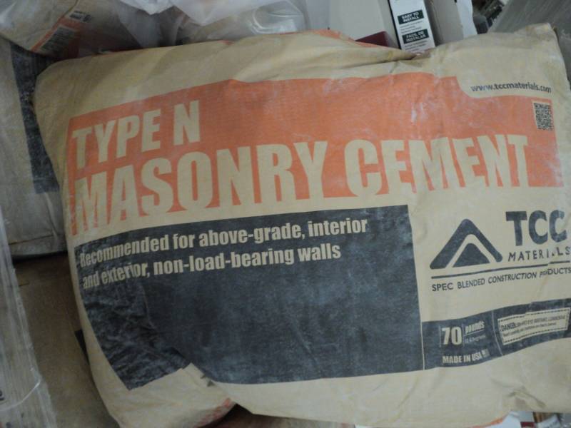 lot 139 image: 2 Bags Type N Masonry Cement each ...