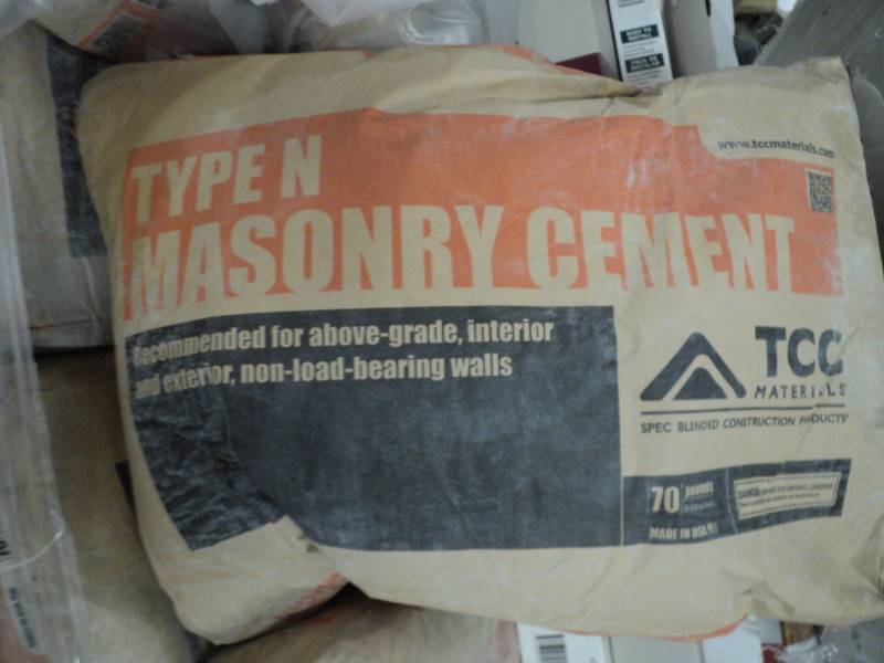 lot 140 image: 2 Bags Type N Masonry Cement each ...