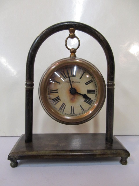lot 40 image: Solid Brass HOWARD MILLER Desk Clock