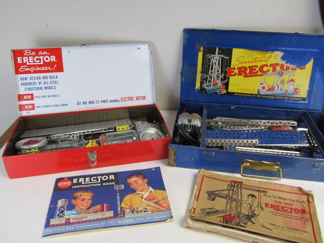 lot 138 image: 2 Old Vintage Metal Erector Sets