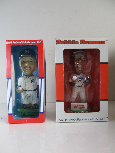 lot 157 image: Roger Clemens & Pedro Martinez Bobbleheads