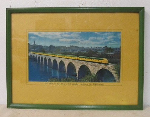 lot 210 image: Vintage 1950s CHICAGO NORTHWESTERN 400 Framed Railroad Print