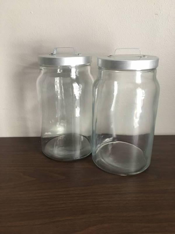 Glass storage jars
