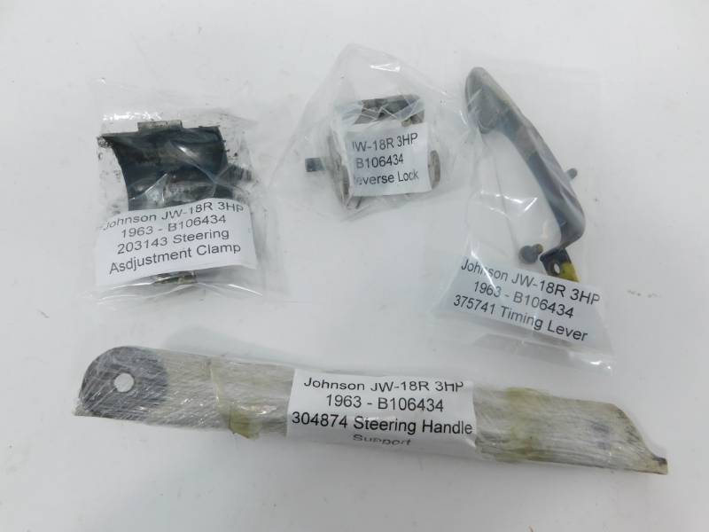1963 Johnson Motor Steering Adjustment Clamp-Steering Handle Support-Reserve Lock-Timing Lever (Speed Control)