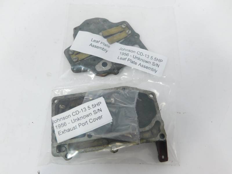 1956 Johnson CD-13 Boat Motor Part (5.5HP)  Leaf Plate & Exhaust Port Cover