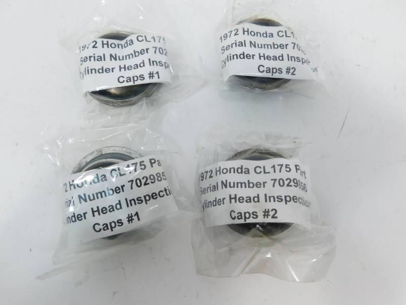 1972 Honda CL175 Part Cylinder Head Inspection Cap #1 & Cylinder Head Inspection Cap #2