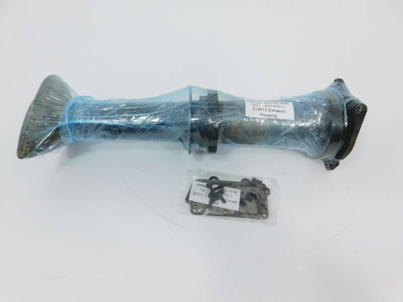 1971 Johnson 4W71D (4HP) 314813 Part--Exhaust Housing  & 203172 Exhaust Cover Plate
