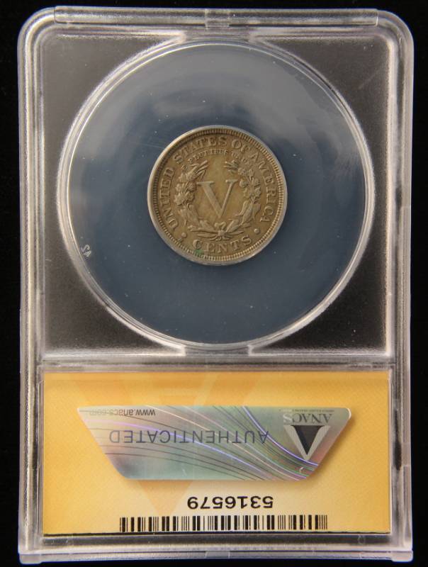 lot 03 image: 1912-D LIBERTY NICKEL EF45 ANACS