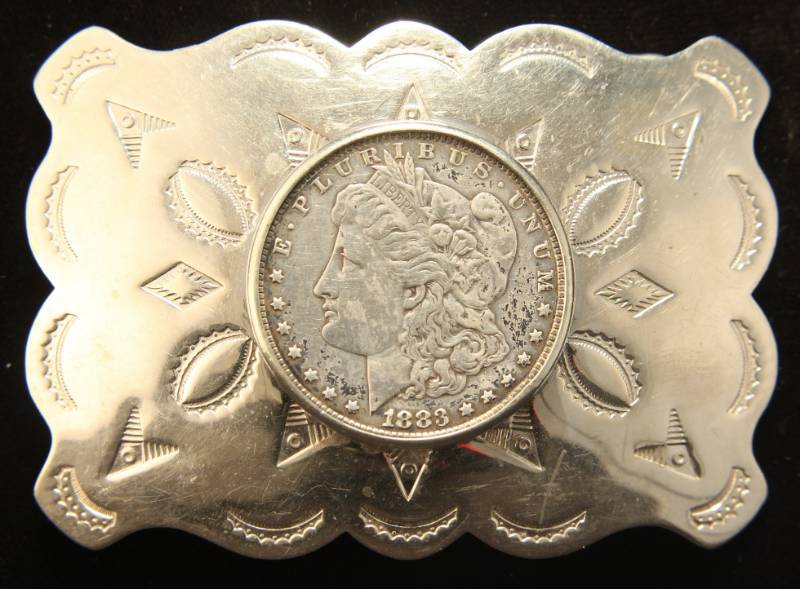 morgan silver dollar belt buckle