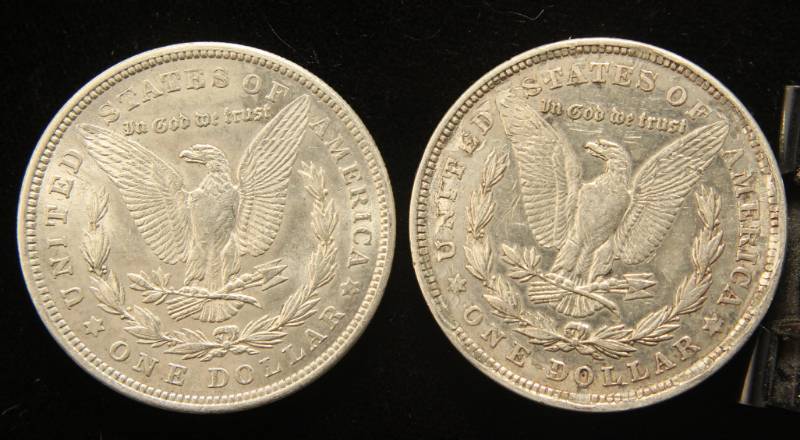 lot 19 image: 2 MORGAN SILVER DOLLARS BOTH 1921