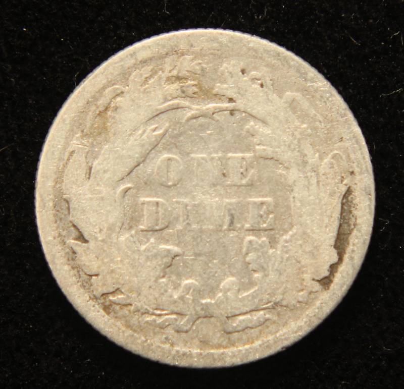 lot 36 image: 1869 SEATED LIBERTY SILVER DIME