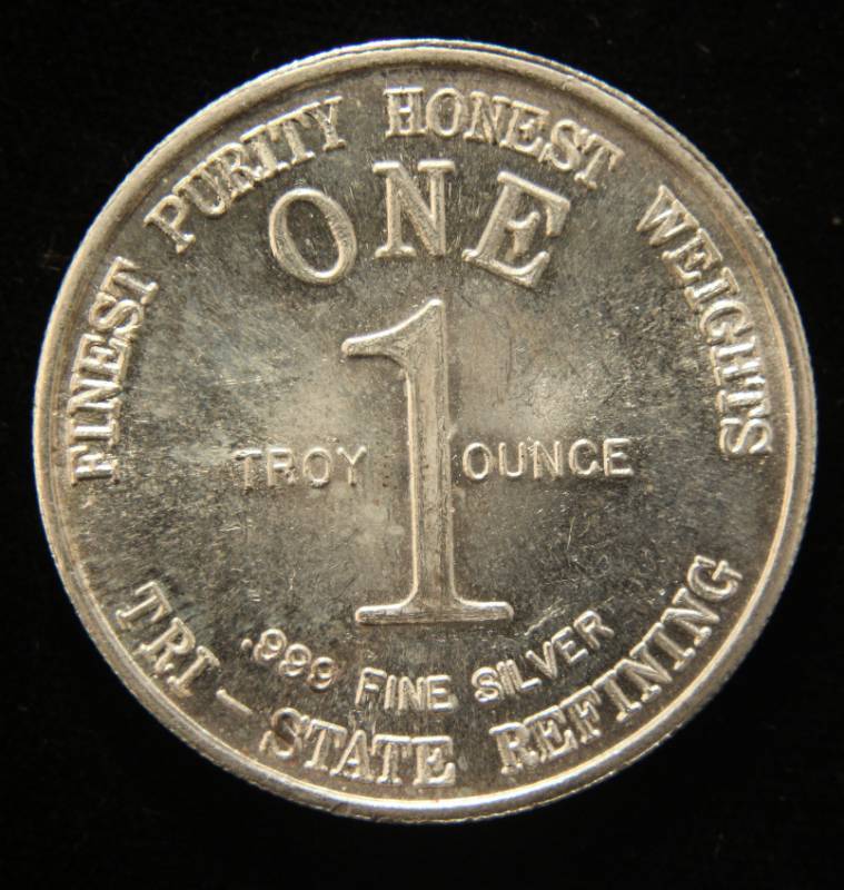 lot 43 image: 1 TROY OZ. .999 FINE SILVER EAGLE-BELL TRADE UNIT