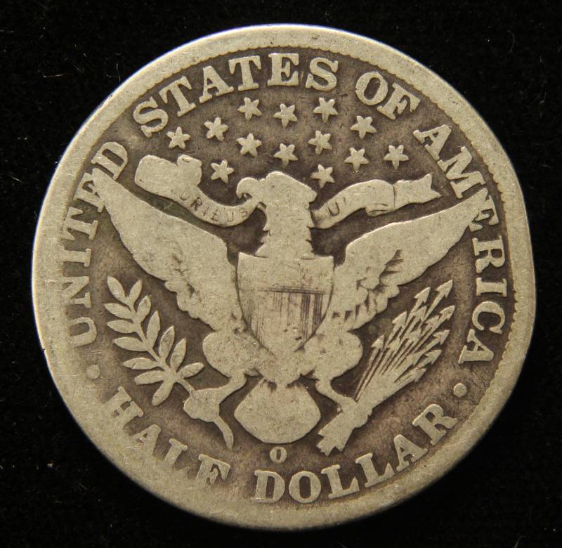 lot 63 image: 1900-O BARBER SILVER HALF DOLLAR