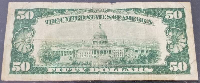 lot 02-A image: 1929 $50 SAN FRANCISCO CA NATIONAL BANK NOTE FEDERAL CURRENCY