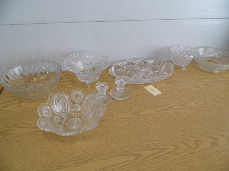 lot 11 image: Cut Glass Serving Pieces