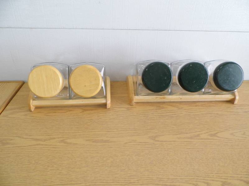 lot 102 image: Glass Canisters wHolders