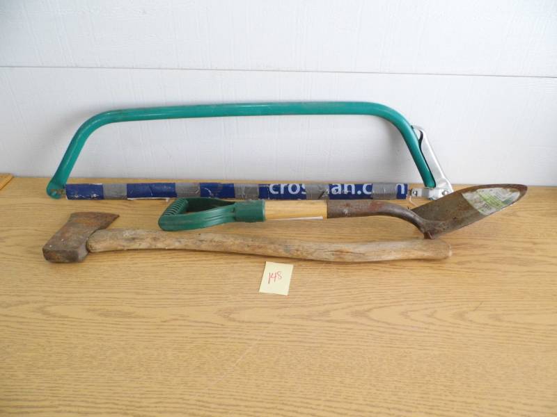 lot 148 image: Saw - Axe - Shovel
