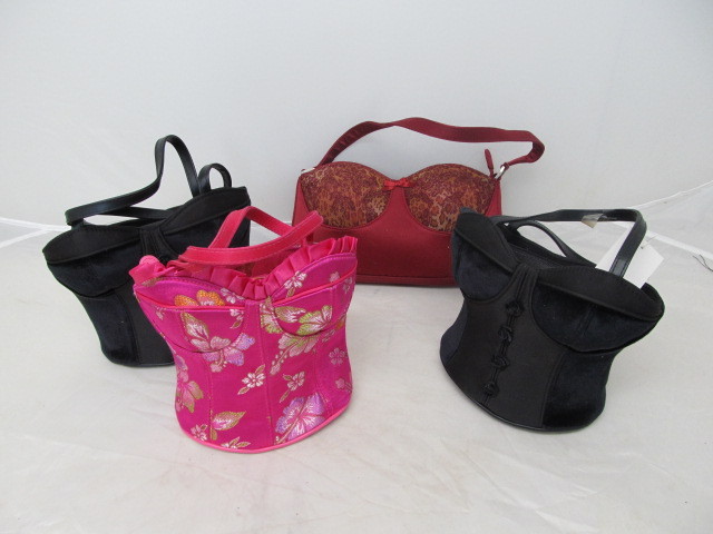 lot 40 image: Group of 4 NEW Corset Bustier Fashion Purses - Made by Indeed and Hillard & Hanson