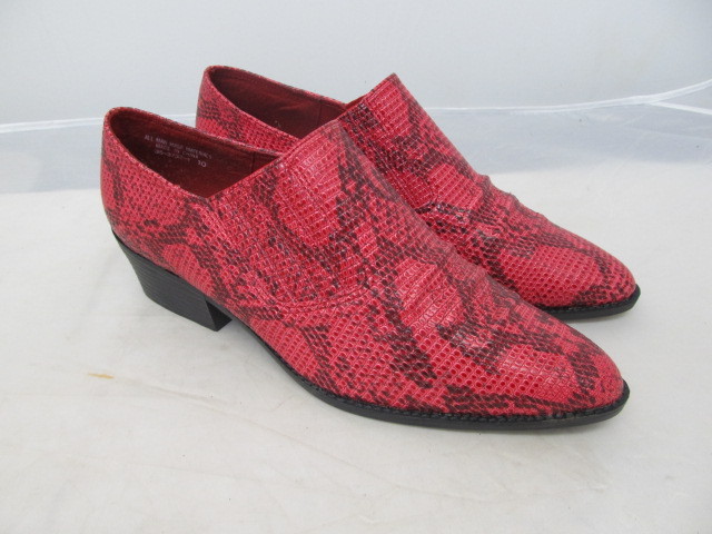 lot 56 image: Classique Red Snakeskin Ankle Boot - Size 10