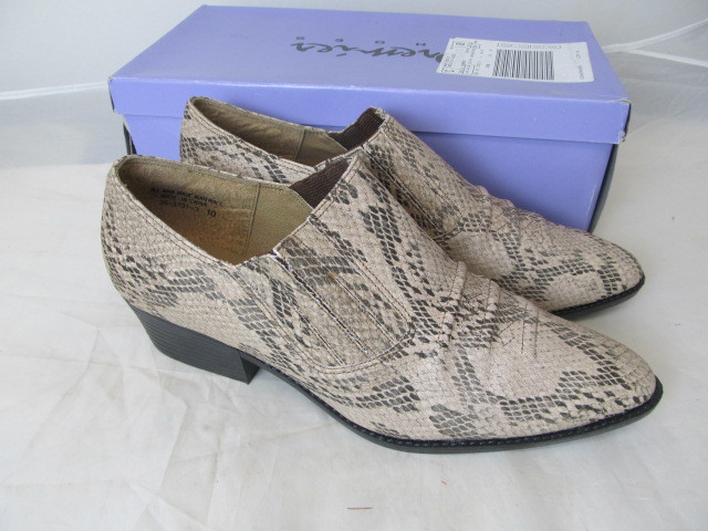 lot 62 image: Premier TanBlack Snakeskin Ankle Boot - Size 10
