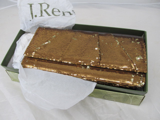 lot 68 image: Beautiful J RENEE Gold Sequence Clutch