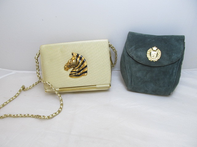 lot 76 image: 2 Designer Purses - Zebra Purse by Nima & Suede Leather Purse by Architect