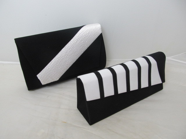 lot 93 image: New w Tags Set of 2 Classic Clutch Purses - ML STUDIO & Midnight Velvet