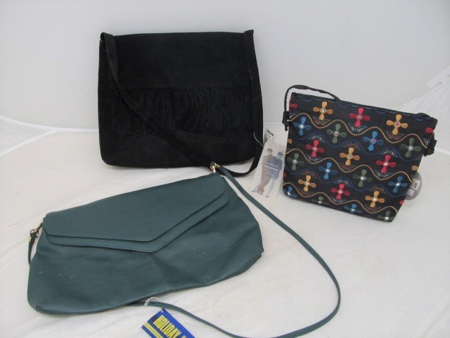 lot 91 image: Leather Fringe Purse, Holiday Fair Envelope Purse, Bueno Colorful Design Hand Bag