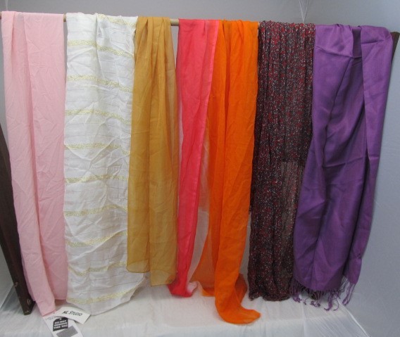 lot 126 image: Lot of Womens Wide Colorful Fashionable Scarves
