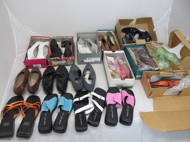 lot 138 image: Large Lot of Shoes - Vintage, New, Unused, Pumps, Sandals, etc