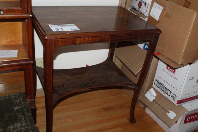 lot 31 image: 2-Tier Wood Side Table