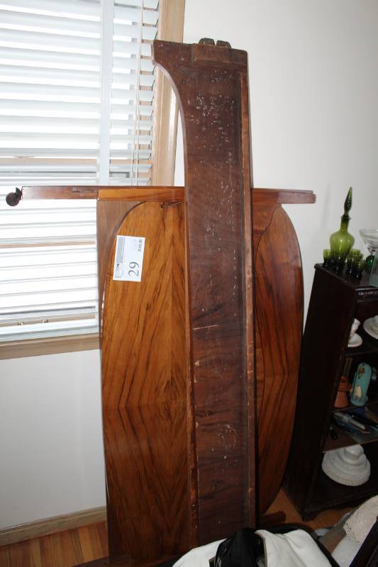 lot 29 image: Full Size Rolling Wood Bed Frame