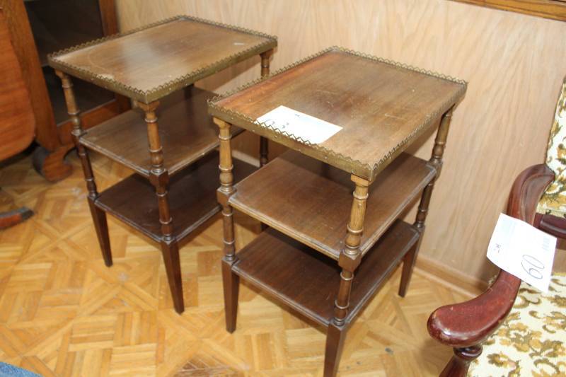 lot 63 image: Wood 3-Tier Side Tables