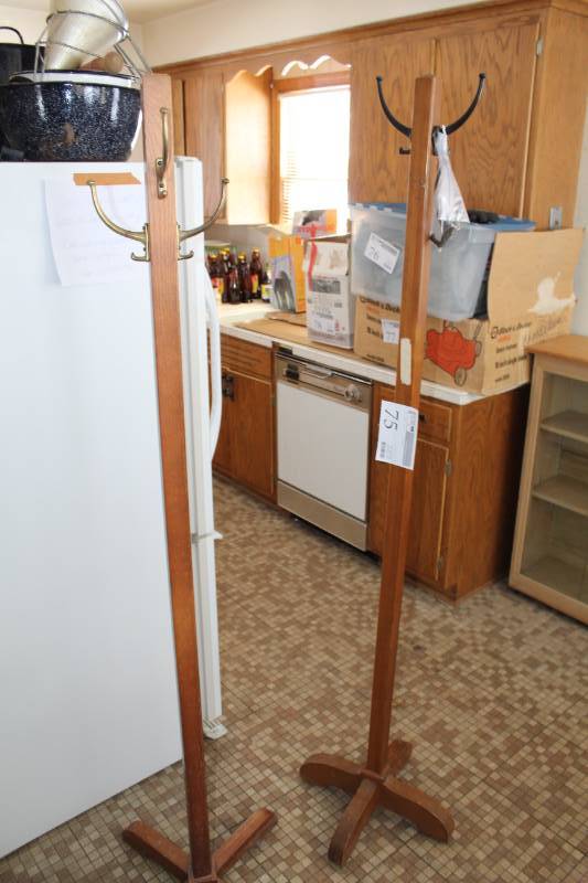 lot 75 image: Wood Coat Racks