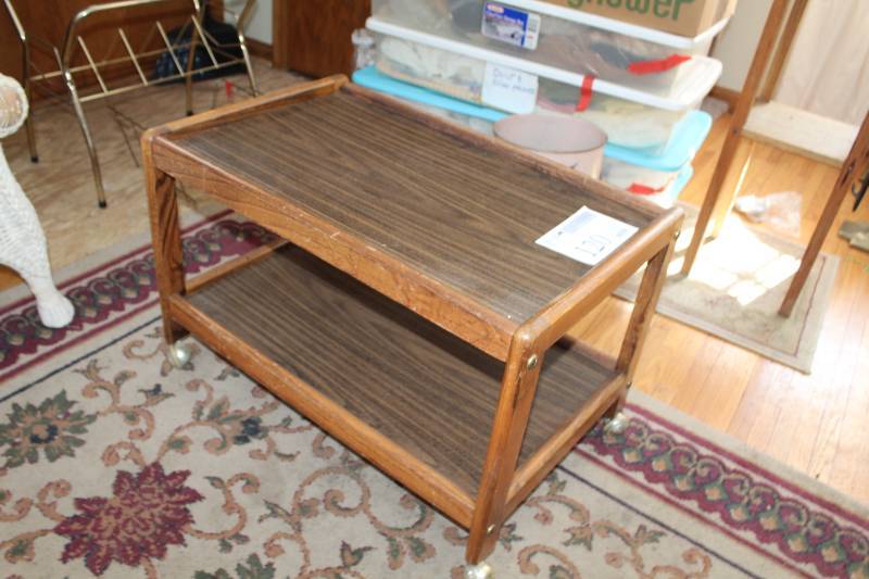 lot 120 image: Rolling 2-Tier Table