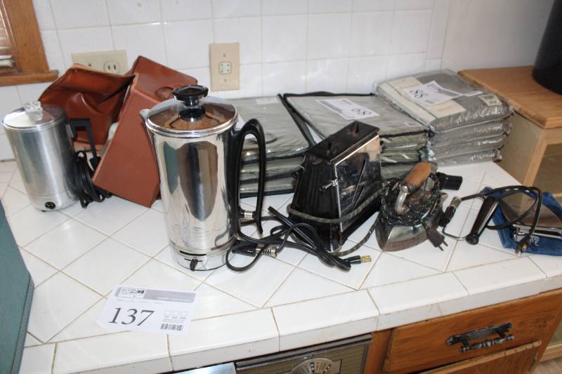 lot 137 image: Coffee Maker, Toaster, Clothes Iron