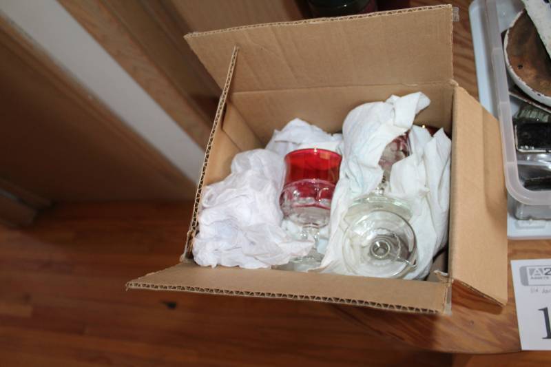 lot 163 image: RedClear Glass Stemware