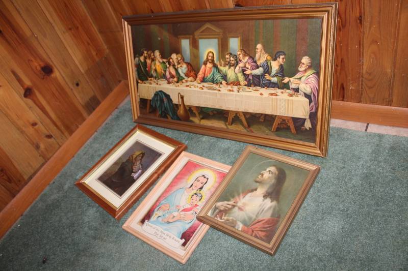 lot 218 image: Religious Framed Wall Art - Last Supper, Mother Theresa, Jesus