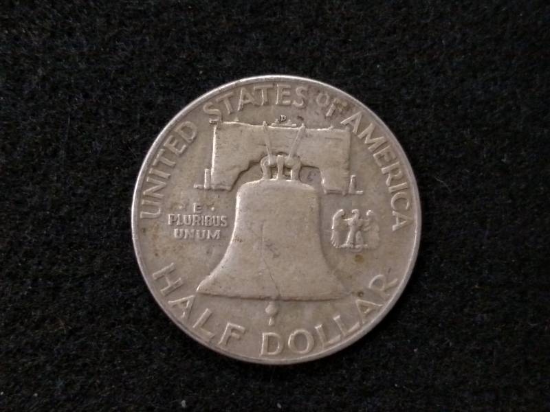 1952 D Franklin Silver Half Dollar...