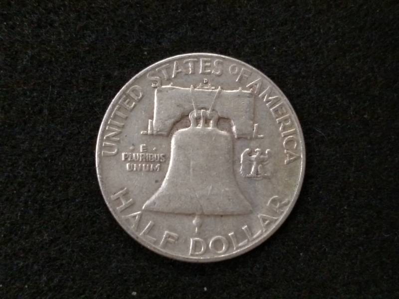1954 D Franklin Silver Half Dollar...