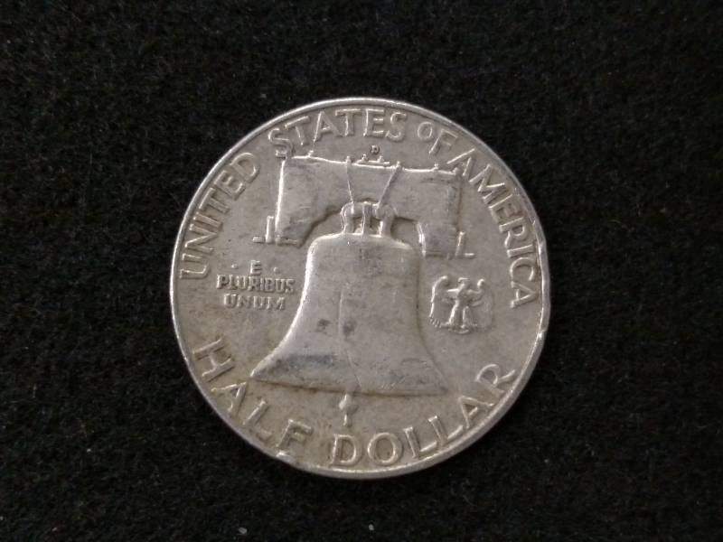 1958 D Franklin Silver Half Dollar...
