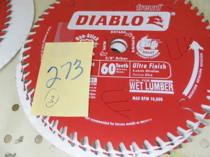 Lot of 3 Diablo Saw Blades