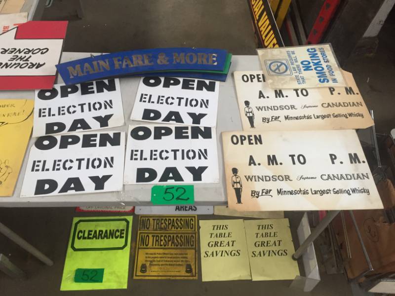 lot 52 image: Printed signs
