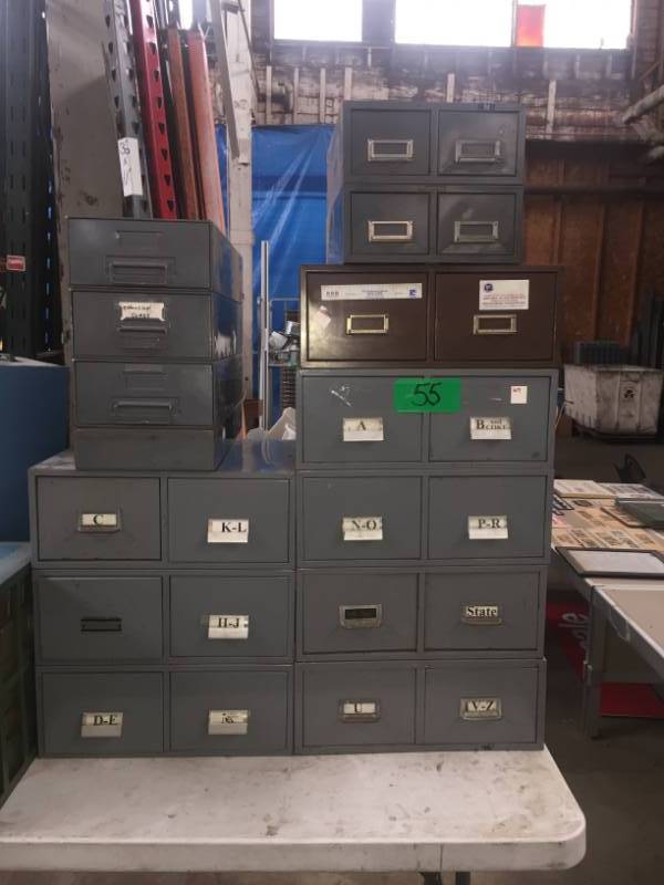 lot 55 image: Lot of 15 stacking file boxes