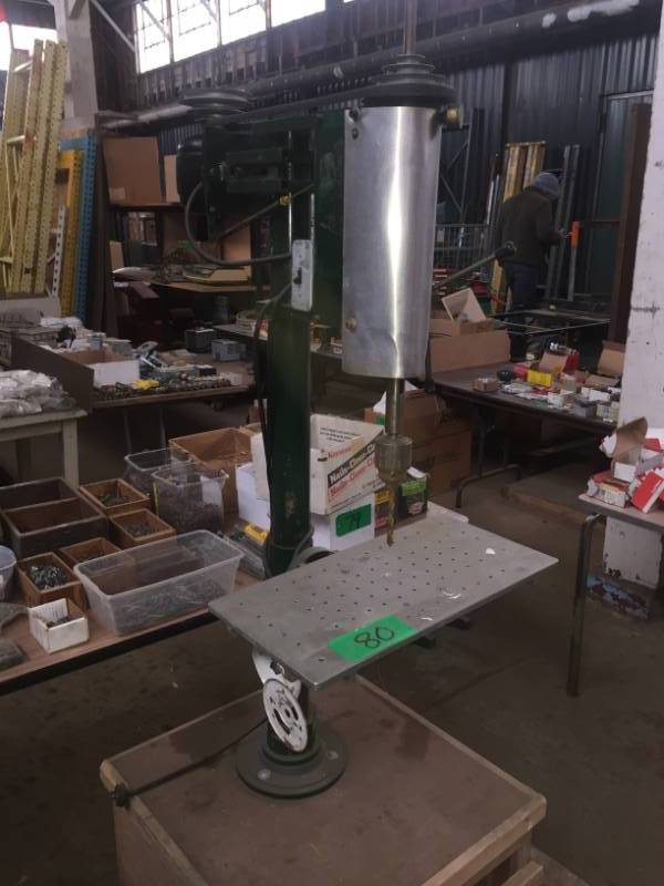 lot 80 image: Vintage Drill Press wdrawer cabinet base