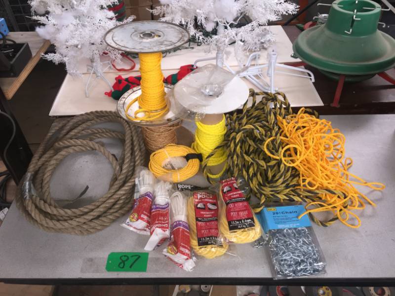 lot 87 image: Various spools & packages of rope