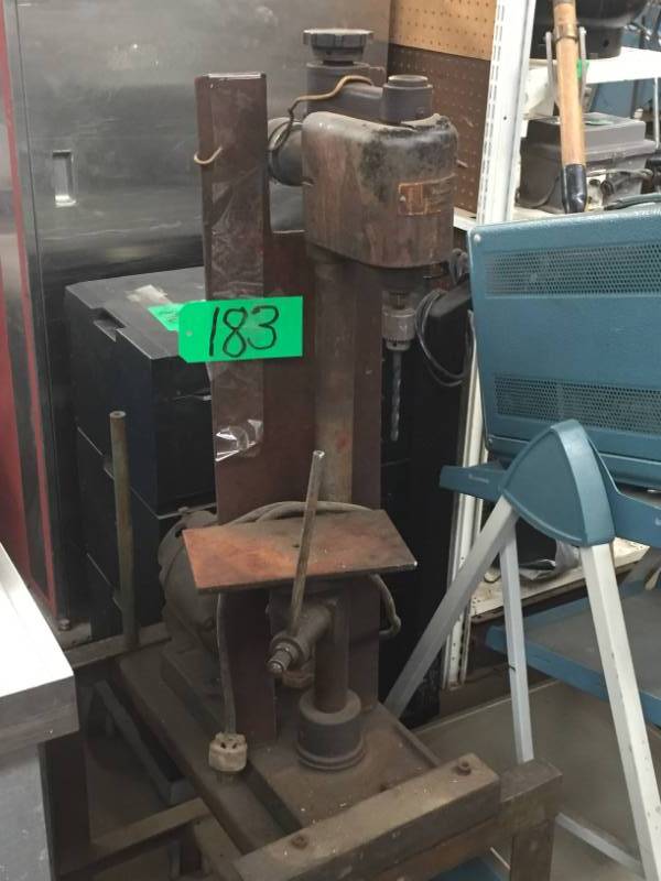 lot 183 image: Antique Drill Press on stand