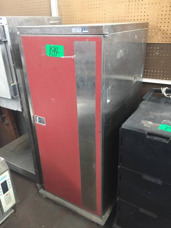 lot 184 image: Stainless steel cabinet with doors on either end